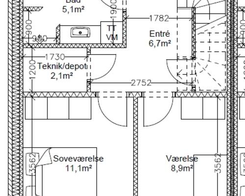 94 m2 værelse i Munkebo