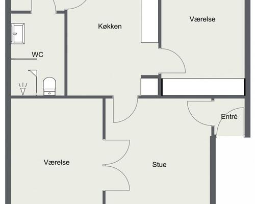 3 værelses lejlighed i Kjellerup