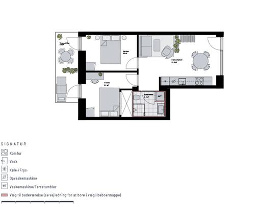 Delevenlig 3-værelses lejlighed i Skejbyen med altan