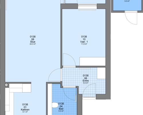 2 værelses hus i Hanstholm