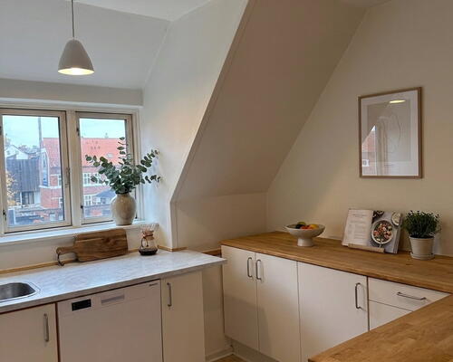 Delevenlig lejlighed tæt på indkøb, caféer og bylivet