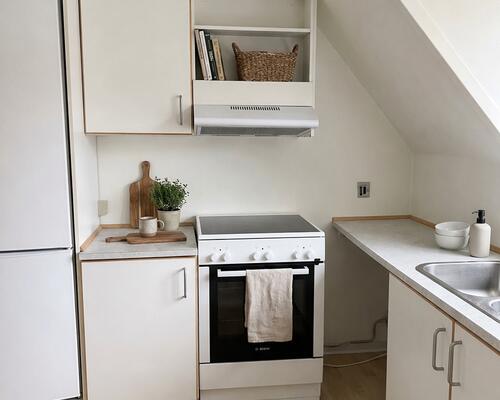 Delevenlig lejlighed tæt på indkøb, caféer og bylivet