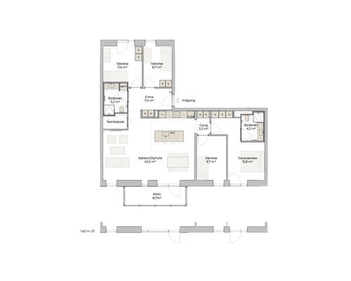 5 vær med terrasse