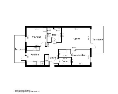 3 værelses lejlighed i Farum