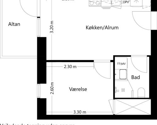 2 værelses lejlighed i Tilst