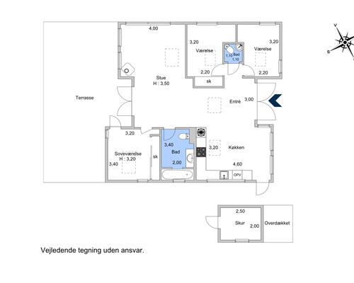 4 værelses hus i København S
