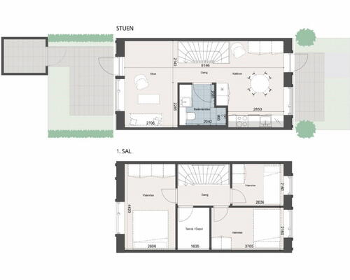 Moderne og lyst rækkehus med 4 værelser, gratis p-plads og gode fælles faciliteter