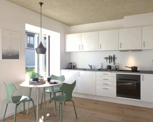 Moderne og lyst rækkehus med 4 værelser, gratis p-plads og gode fælles faciliteter