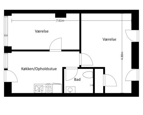 2 værelses lejlighed i Valby