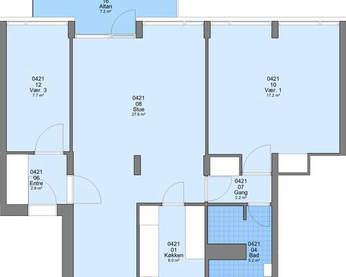 3 værelses lejlighed i Skive