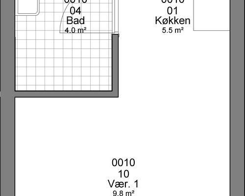 1 værelses lejlighed i Haderslev