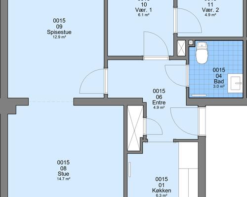 4 værelses lejlighed i Haderslev
