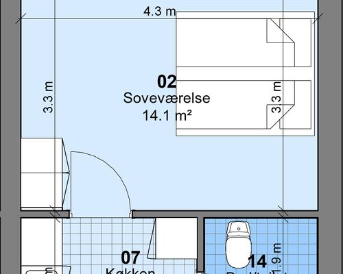 1 værelses lejlighed i Ullerslev