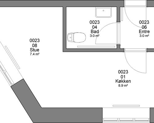 1 værelses lejlighed i Haderslev