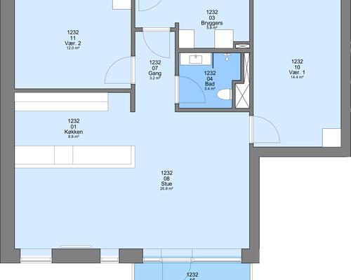 3 værelses hus i Tarm