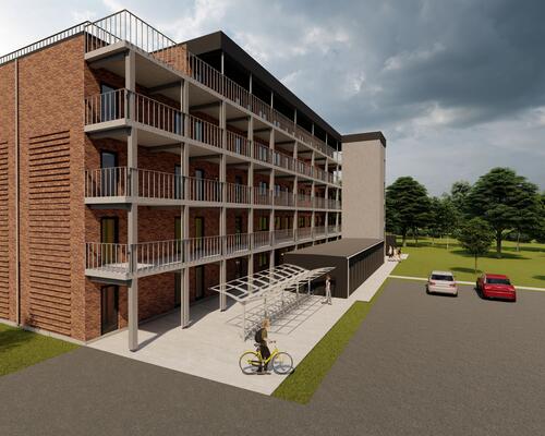 Stue lejlighed med lækker terrasse- billederne er fra en anden lejlighed magen til.