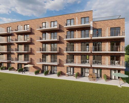 Stue lejlighed med lækker terrasse- billederne er fra en anden lejlighed magen til.