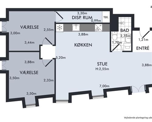 2 værelses lejlighed i Køge