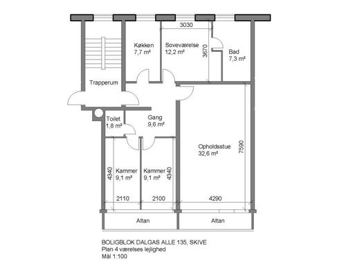 4 værelses lejlighed i Skive