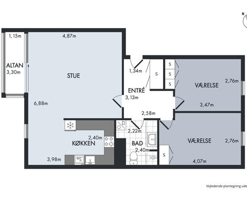 3 værelses lejlighed i Roskilde