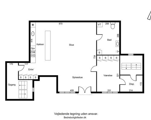 Luksus 2-værelses på 109 m2 i rolig sidegade til gågaden – sildebensgulve og vaskesøjle