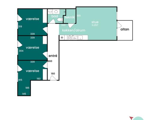 4 værelses lejlighed i Århus C