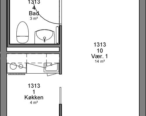 1 værelses lejlighed i Herning