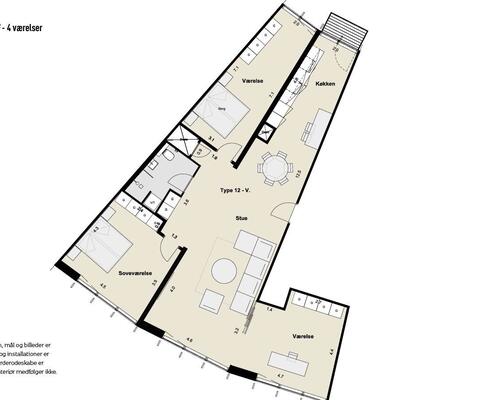 4 værelses lejlighed i Kongens Lyngby