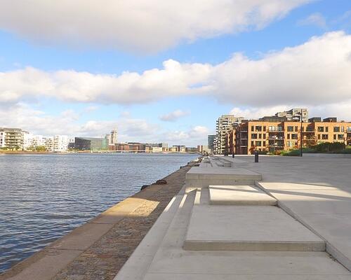 Islands Brygge – København S – Lækker Luksuslejl. omgivet af kæmpe altan – fantastisk panorama udsigt over havnebassinet