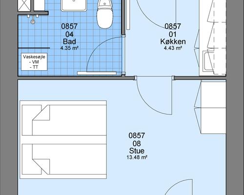 1 værelses lejlighed i Herning