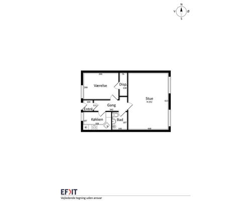 2 værelses lejlighed på 82 m² midt i Aalborg