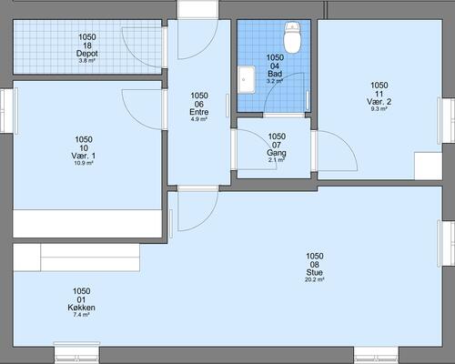 3 værelses lejlighed i Tim