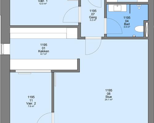 3 værelses lejlighed i Ringkøbing