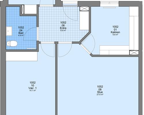 3 værelses lejlighed i Tim