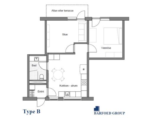 2 værelses – Roesskovsvej 28 G, 1. lejl. 4 – Odense V