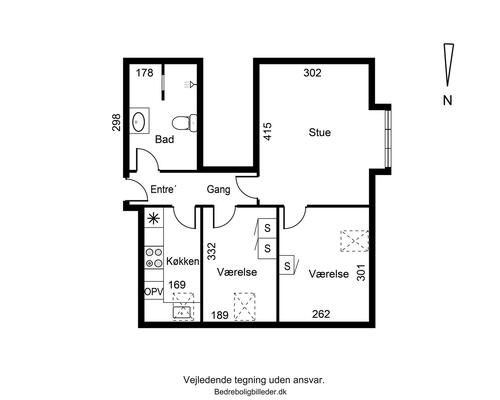Veludnyttet 3-værelses på 50 m2 med ovenlysvinduer – tæt på Broen Shopping