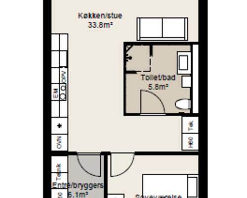 2 værelses hus i Silkeborg