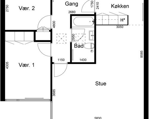 3 værelses hus i Billund