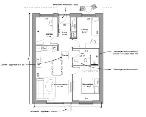 Nybygget moderne lejlighed- Perfekt beliggenhed