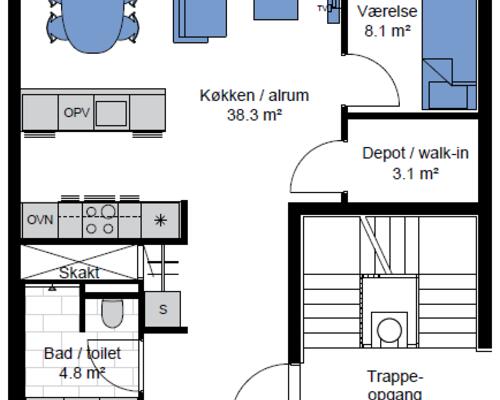 Familievenlig bolig med altan