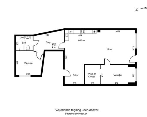 Nyrenoveret luksus-lejlighed med 2 soveværelser i stueplan