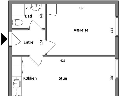 2 værelses lejlighed i Herning