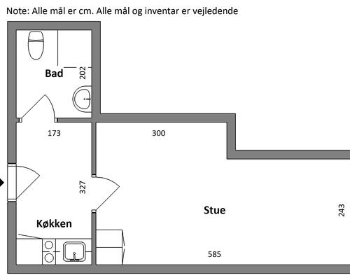 1 værelses lejlighed i Herning