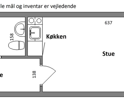 1 værelses lejlighed i Herning