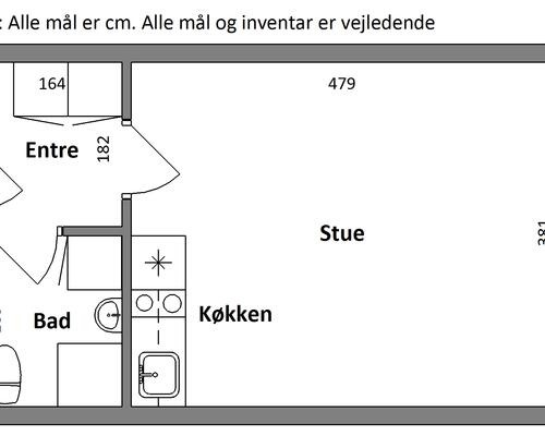 1 værelses lejlighed i Herning