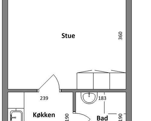 1 værelses lejlighed i Herning