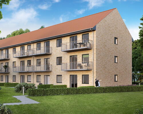 Moderne boliger i Tækkerhusene, Hillerød: Elevator og privat altan. Perfekt beliggenhed ved både natur og by liv