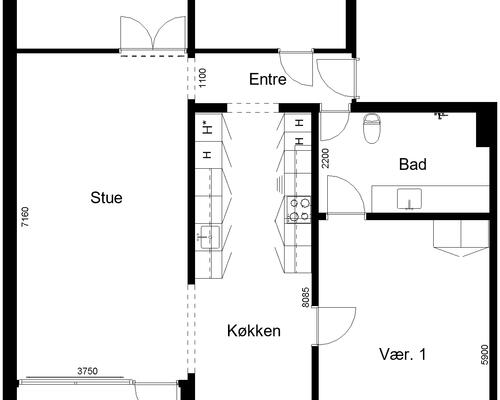 4 værelses lejlighed i Aabenraa