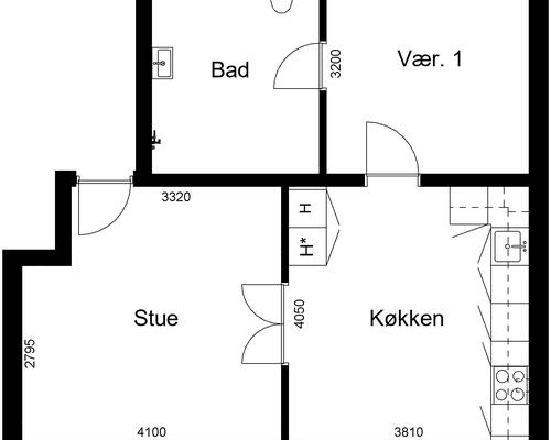 2 værelses lejlighed i Aabenraa