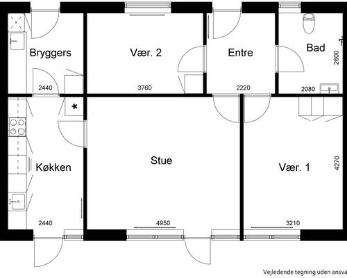 3 værelses hus i Harndrup